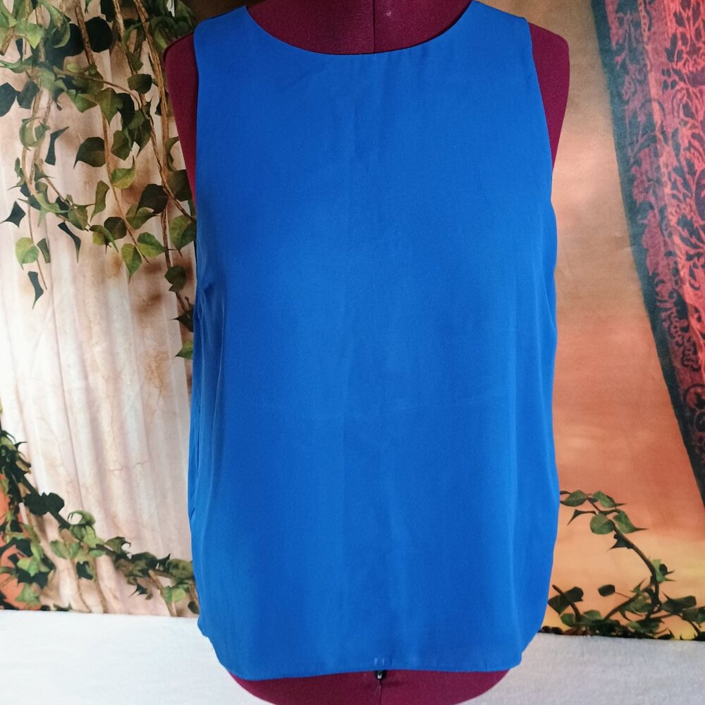 EUC: Relativity Size L Royal Blue Sleeveless Blouse Shell Layering Tank Top